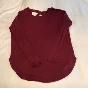 red cross-back garage longsleeve